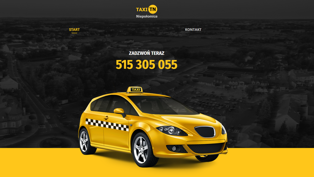 Taxi Niepołomice - wizytówka firmy taksówkarskiej